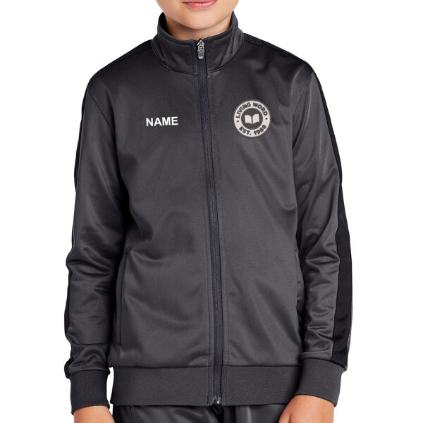 Sport-Tek Youth Tricot Sleeve Stripe Track Jacket - Embroidered Logo **Add Name for $5! ** Thumbnail