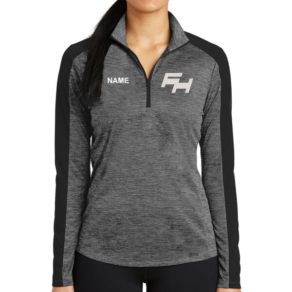 Sport-Tek Women's PosiCharge Electric Heather Colorblock 1/4-Zip Pullover - Embroidered Logo **Add Name for $5! ** Thumbnail