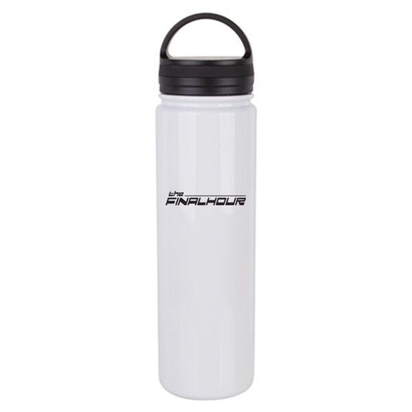 23 Oz Stainless Steel Water Bottle w/ Portable Lid - Sublimated Logo Thumbnail