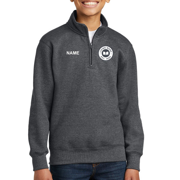 Port & Company Youth Core Fleece 1/4-Zip Pullover Sweatshirt - Printed Logos **Add Name for $5! ** Thumbnail