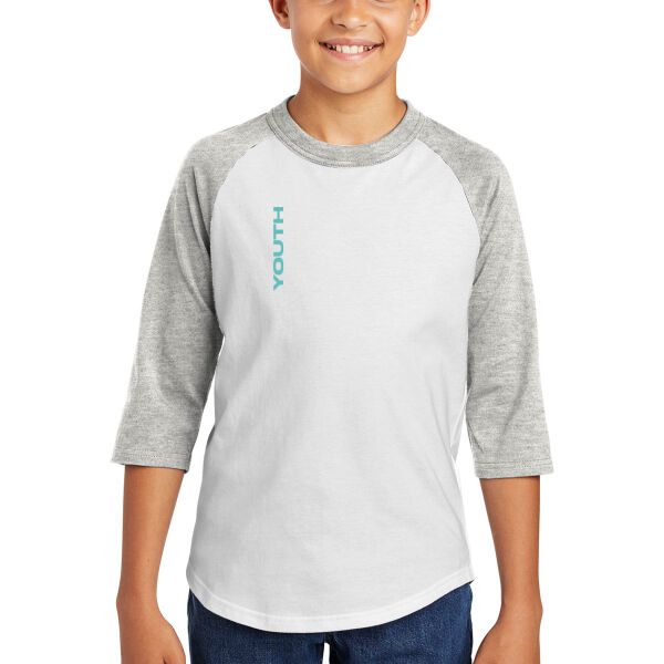 Sport-Tek Youth Colorblock Raglan Jersey - Printed Logo Thumbnail