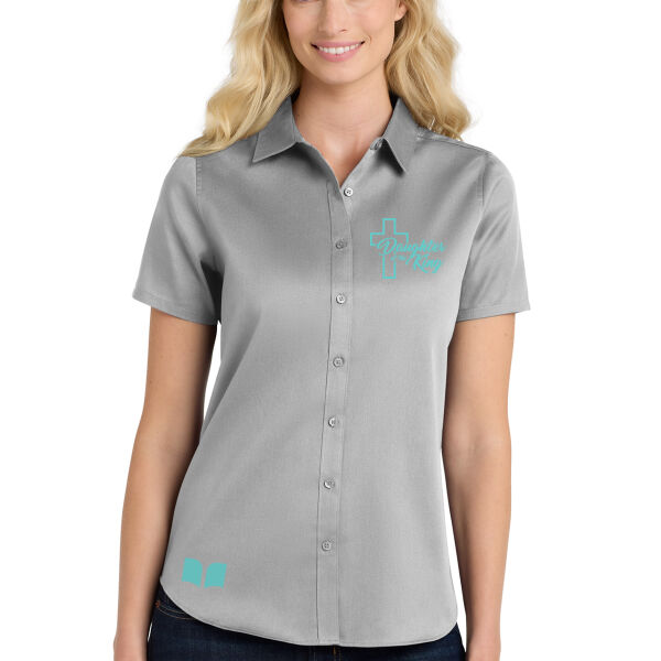 Port Authority Women's Short Sleeve SuperPro React Twill Shirt - Embroidered & Printed Logos Thumbnail