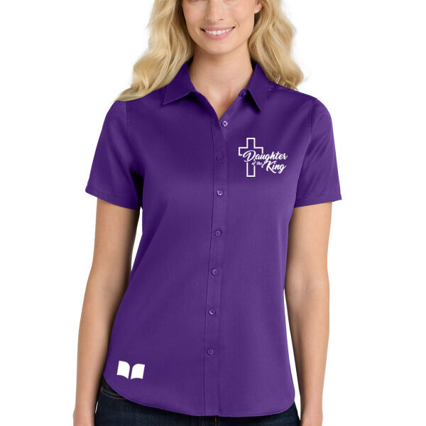 Port Authority Women's Short Sleeve SuperPro React Twill Shirt - Embroidered & Printed Logos Thumbnail